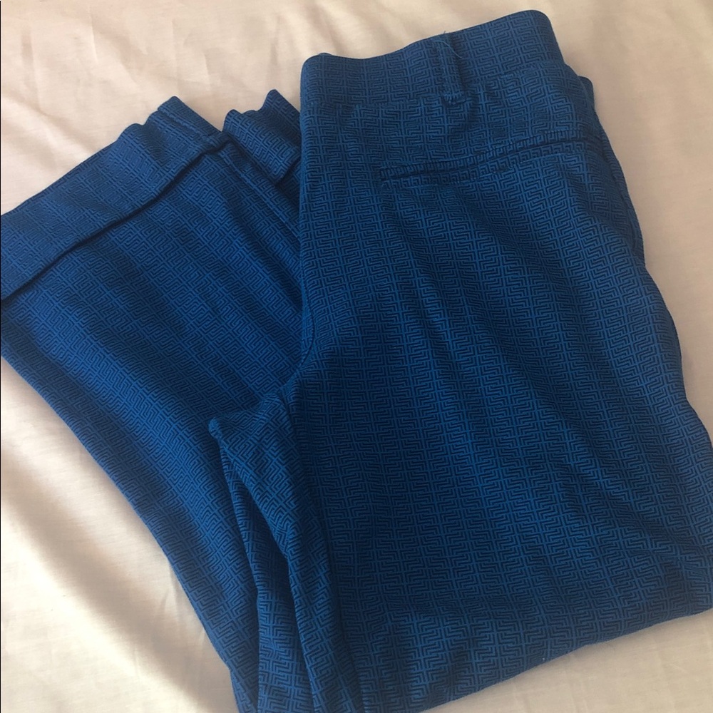 Betabrand Royal Blue Textured Capris